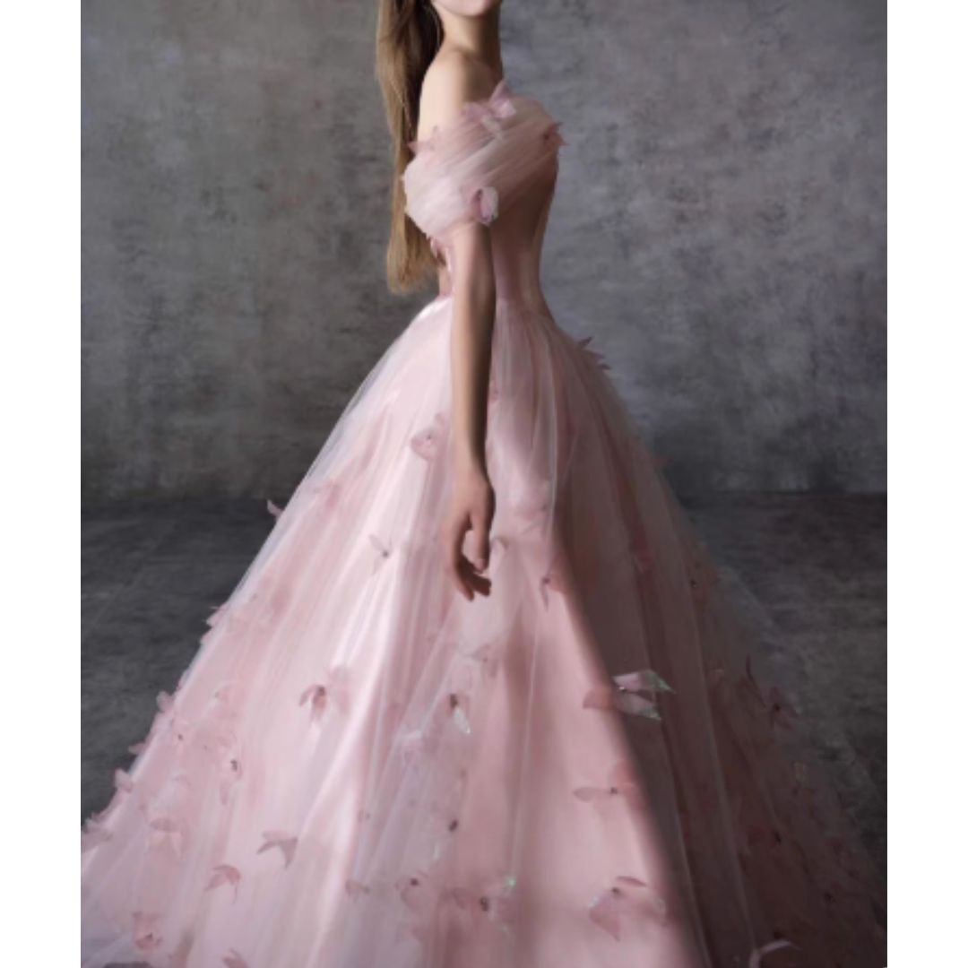 #7945 STRAPLESS FLORAL FRENCH EVENING DRESS