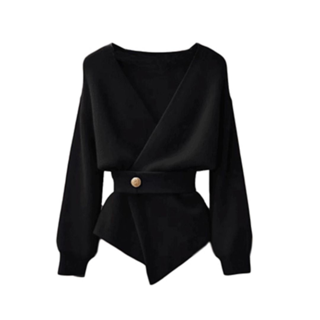 #7948 V-NECK LONG SLEEVE KNIT SWEATER