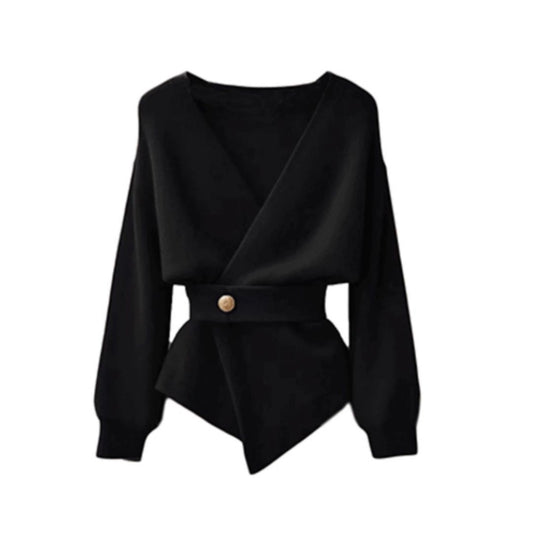 #7948 V-NECK LONG SLEEVE KNIT SWEATER