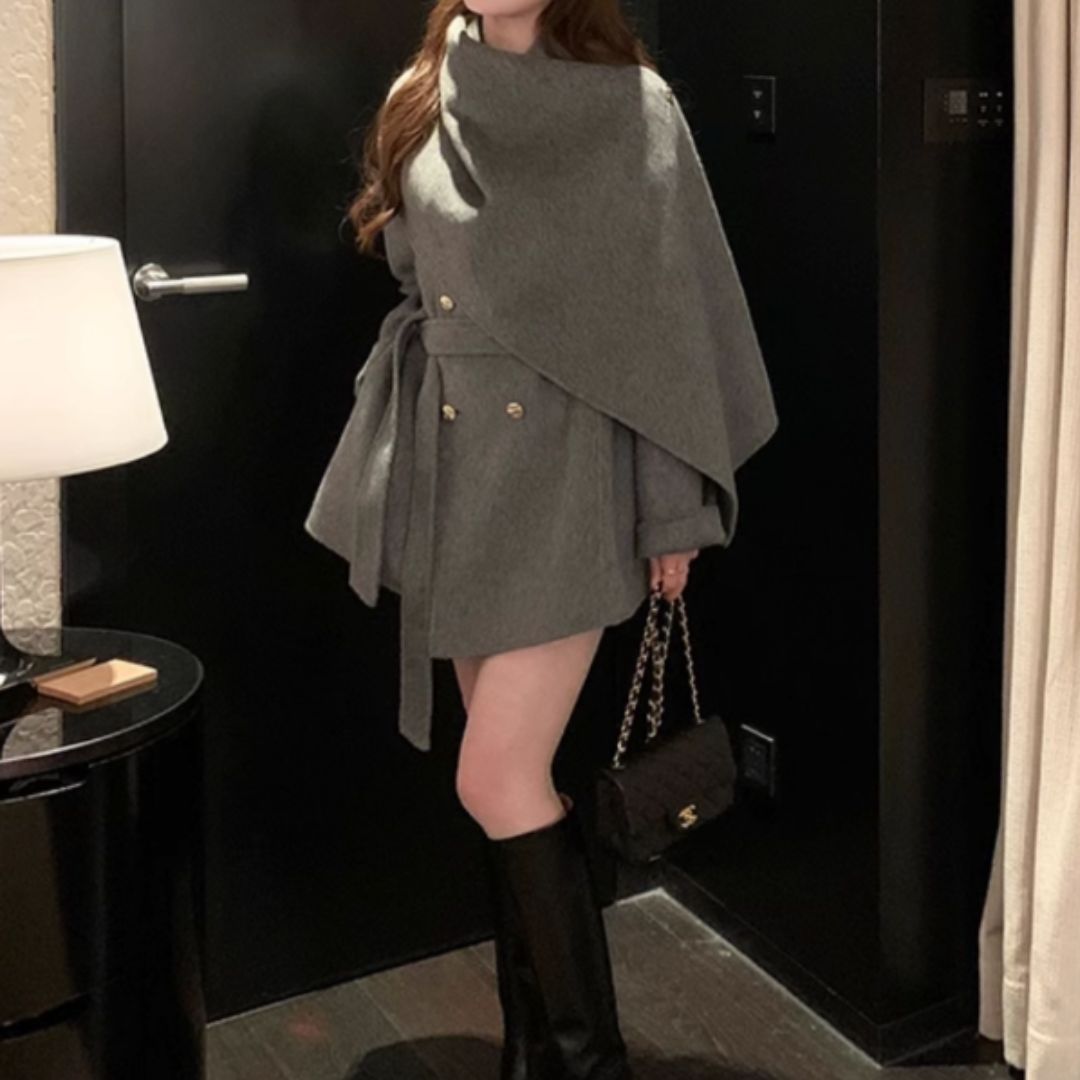 #7951 HIGH-END UNIQUE CAPE JACKET IN THICK