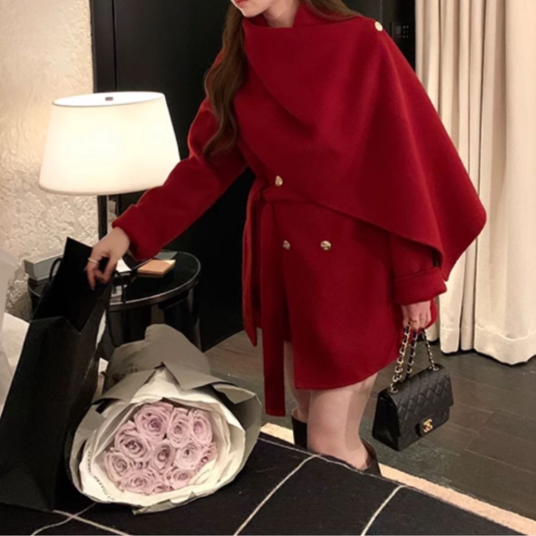 #7951 HIGH-END UNIQUE CAPE JACKET IN THICK