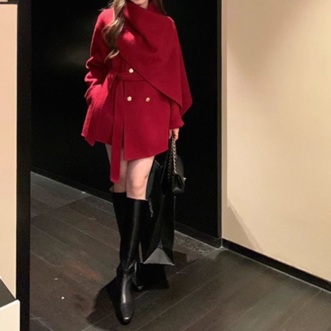 #7951 HIGH-END UNIQUE CAPE JACKET IN THICK