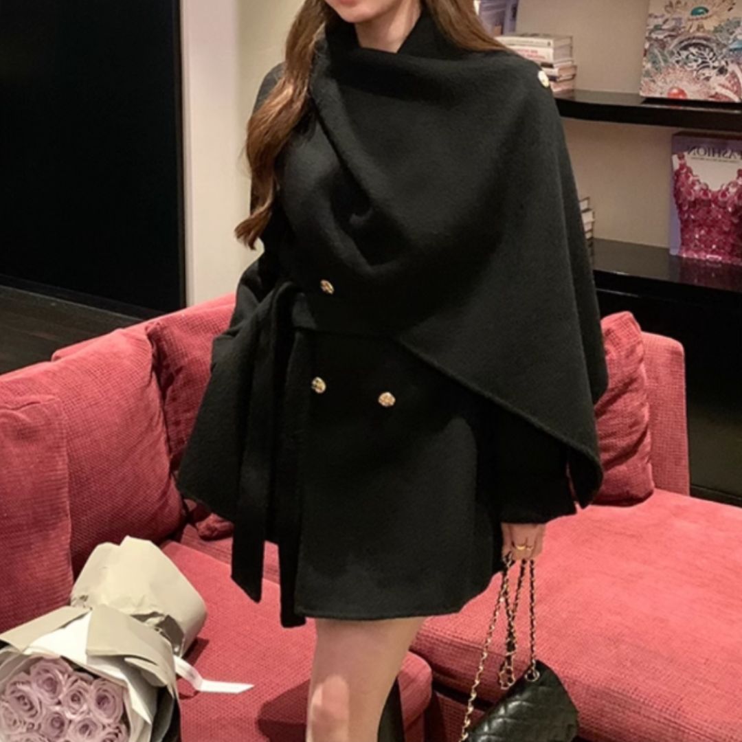 #7951 HIGH-END UNIQUE CAPE JACKET IN THICK