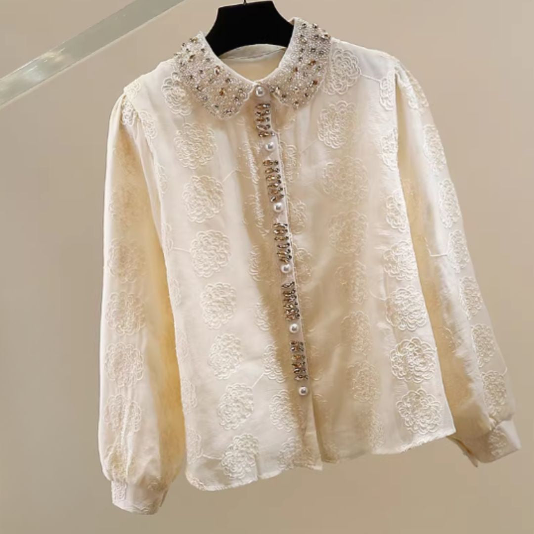 OPULENT BEAD & CRYSTAL SHIRT #7958
