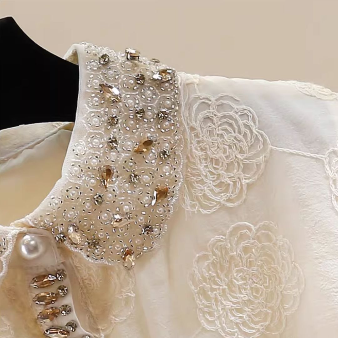 OPULENT BEAD & CRYSTAL SHIRT #7958