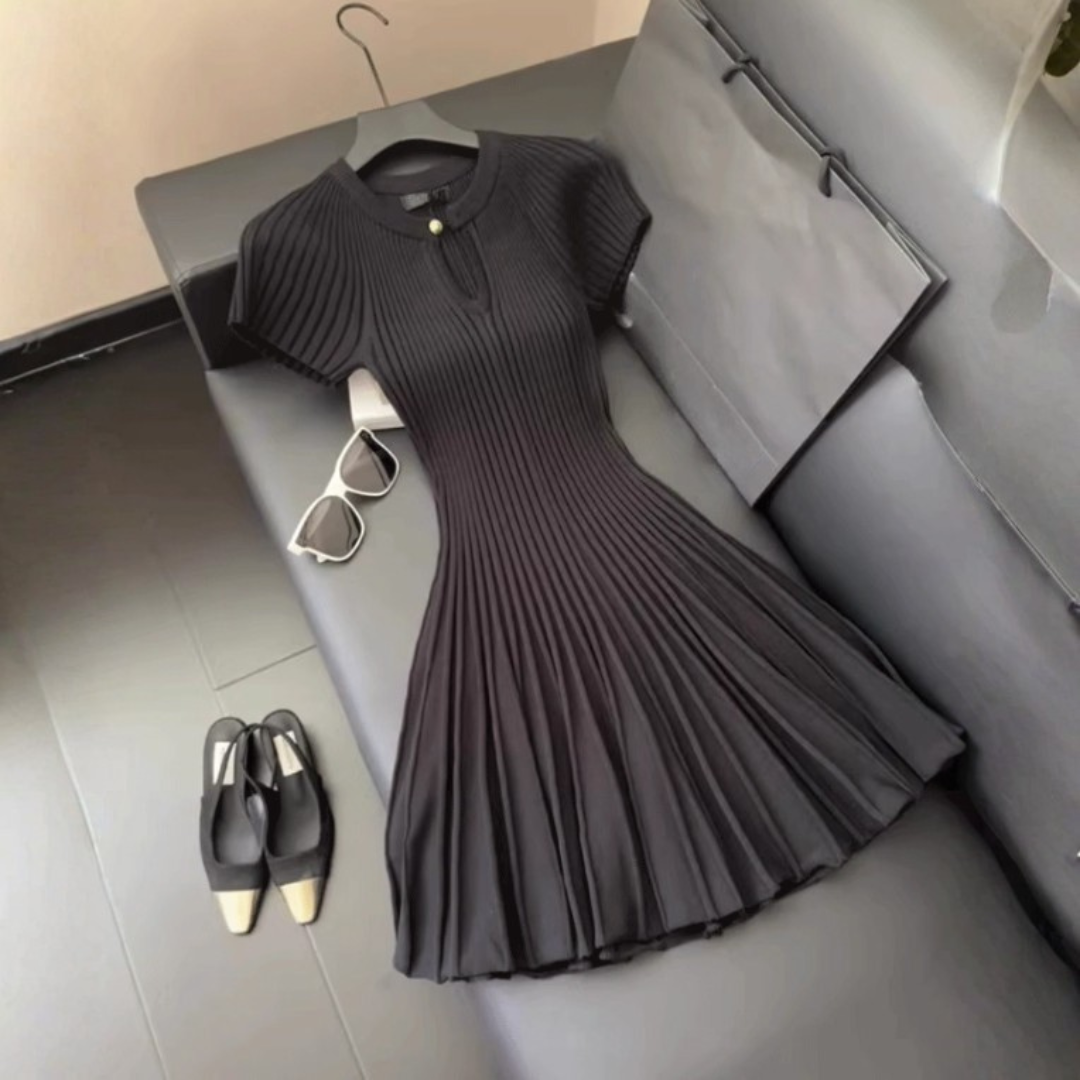 KNITTED WAIST-TIE DRESS #7961