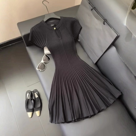 KNITTED WAIST-TIE DRESS #7961