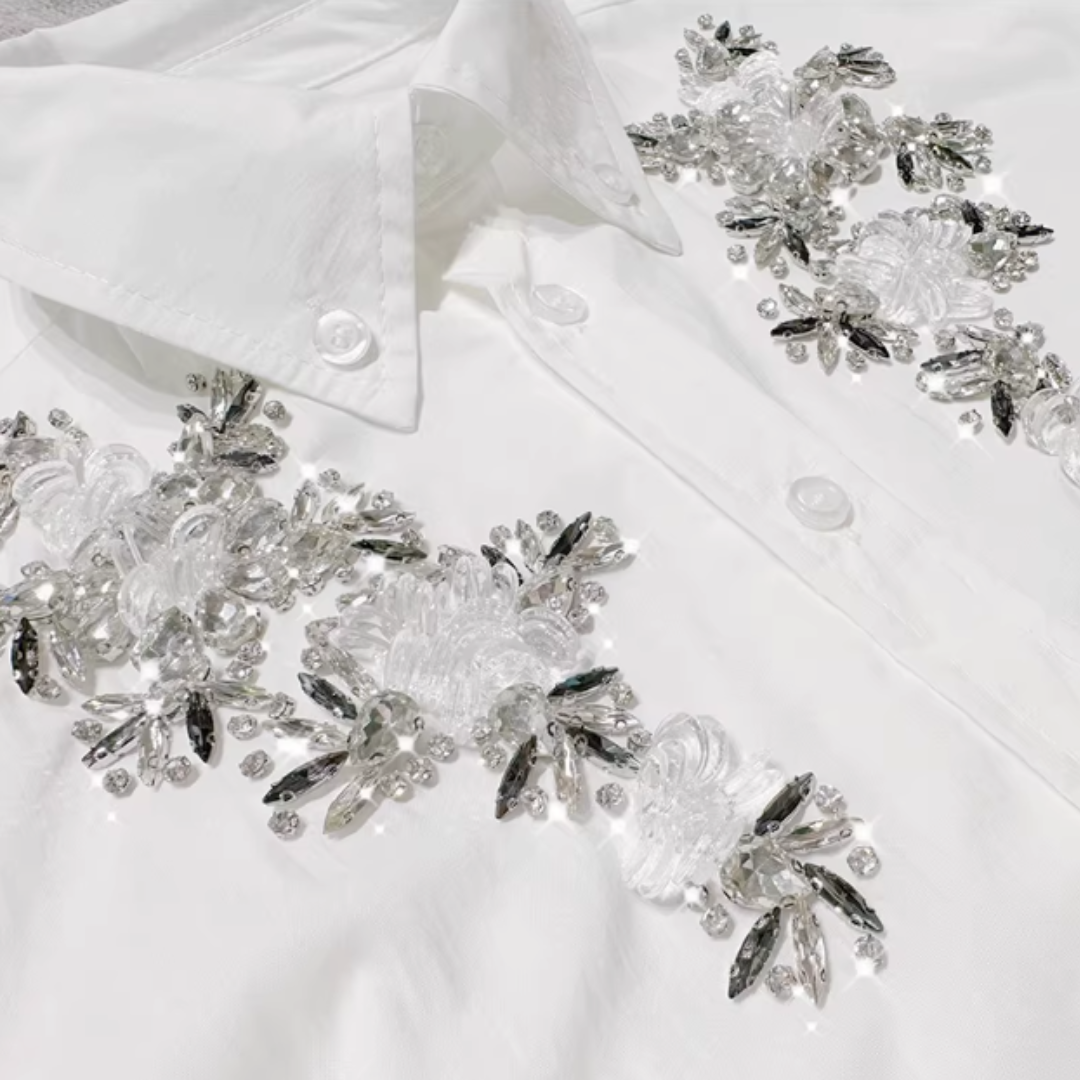 BEADED LONG SLEEVE SHIRT #7967