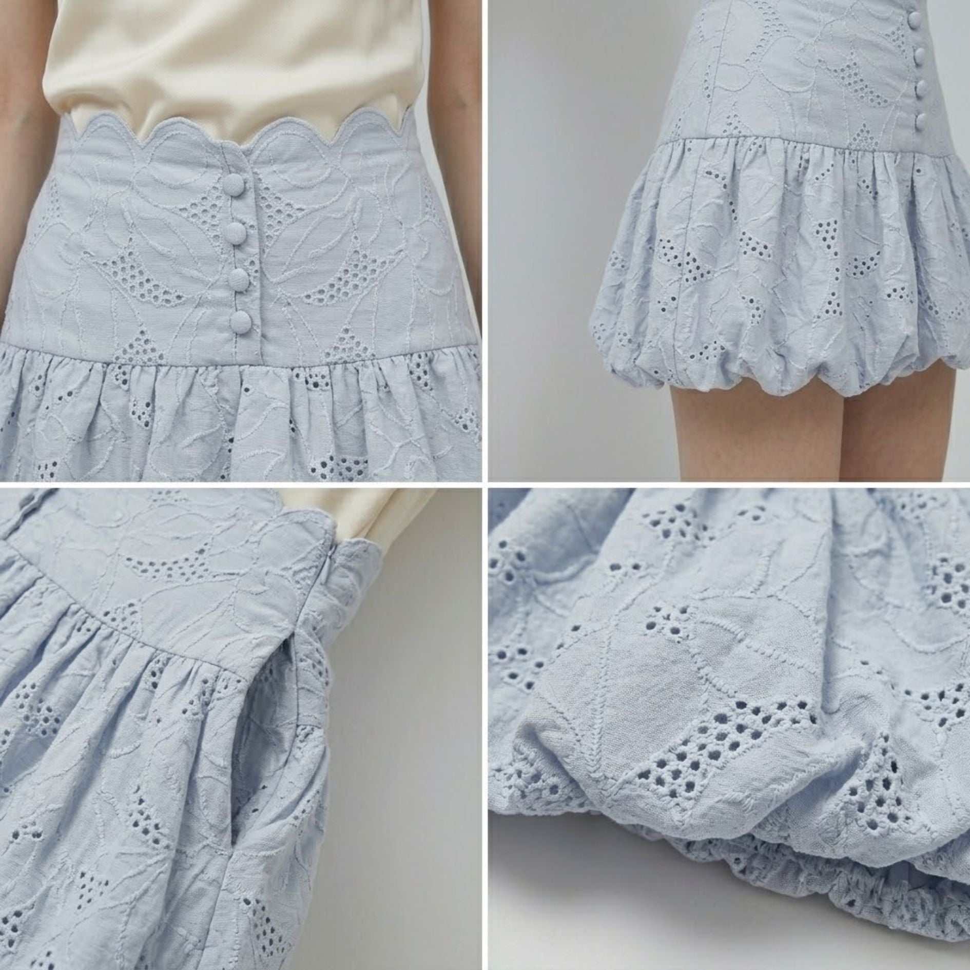 Embroidered Eyelet Skirt