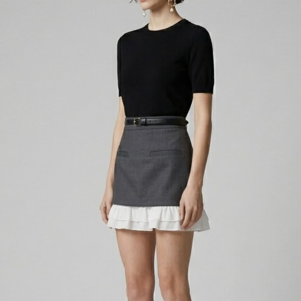High-Waisted Ruffled Mini Skirt