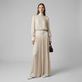 Pleated Long Sleeve Dress