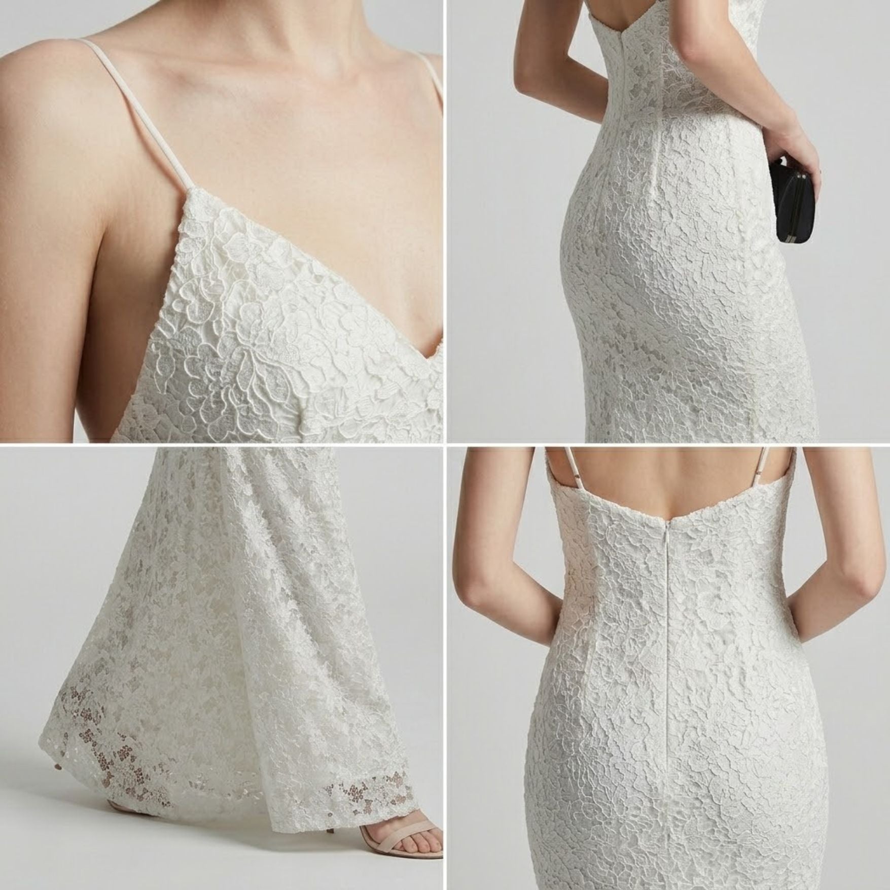 Embellished Sequin Lace V-Neck Cocktail Dress