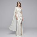 One-Shoulder Satin Evening Dress