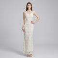 Luxury Rhinestone Lace Cutout Beaded Floral Dress