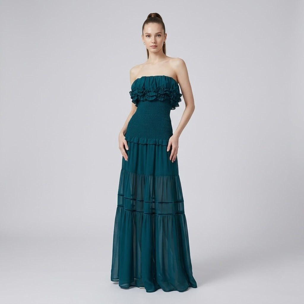 Ruffle Bandeau Dress