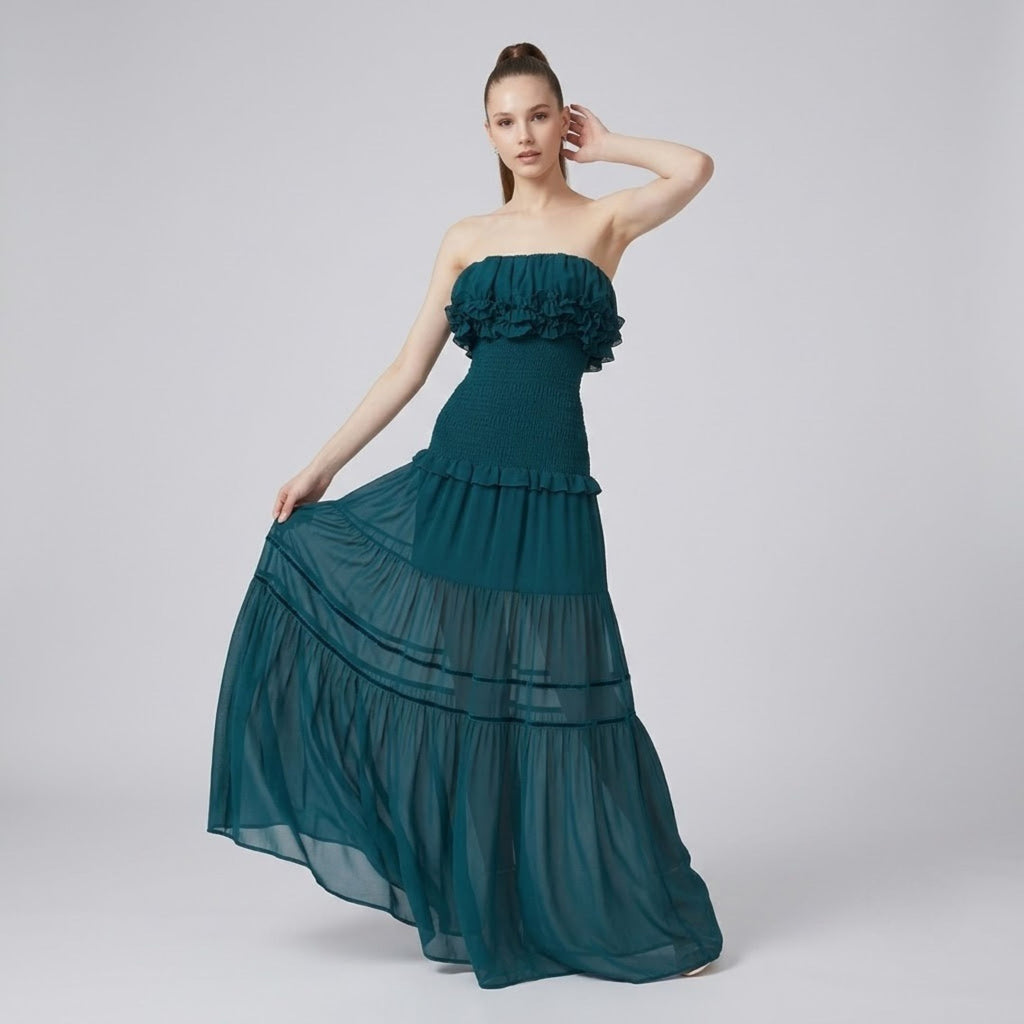 Ruffle Bandeau Dress