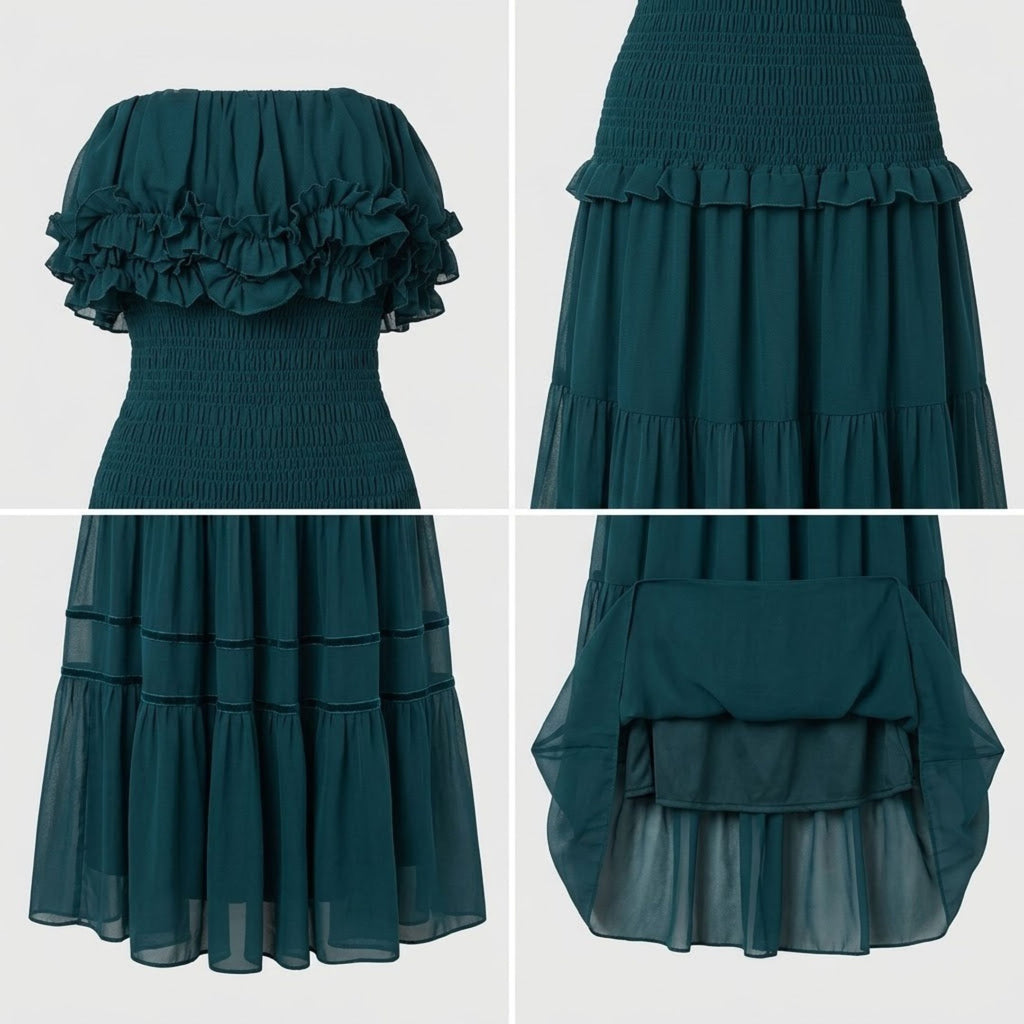 Ruffle Bandeau Dress