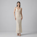 Lace Spliced Corset Knit Fishtail Dress