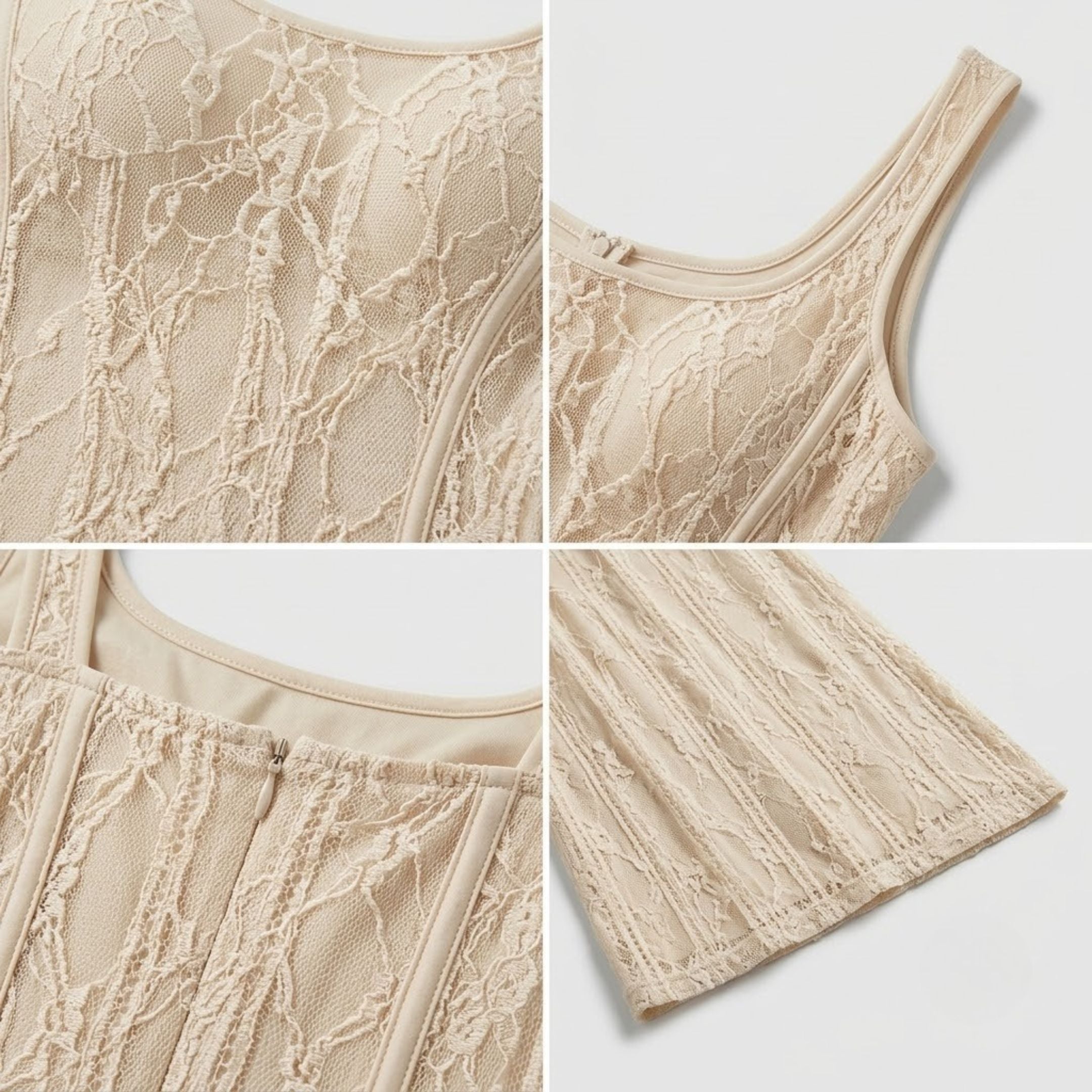 Lace Spliced Corset Knit Fishtail Dress