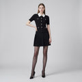 Elegant Heiress Black Short-Sleeve Dress