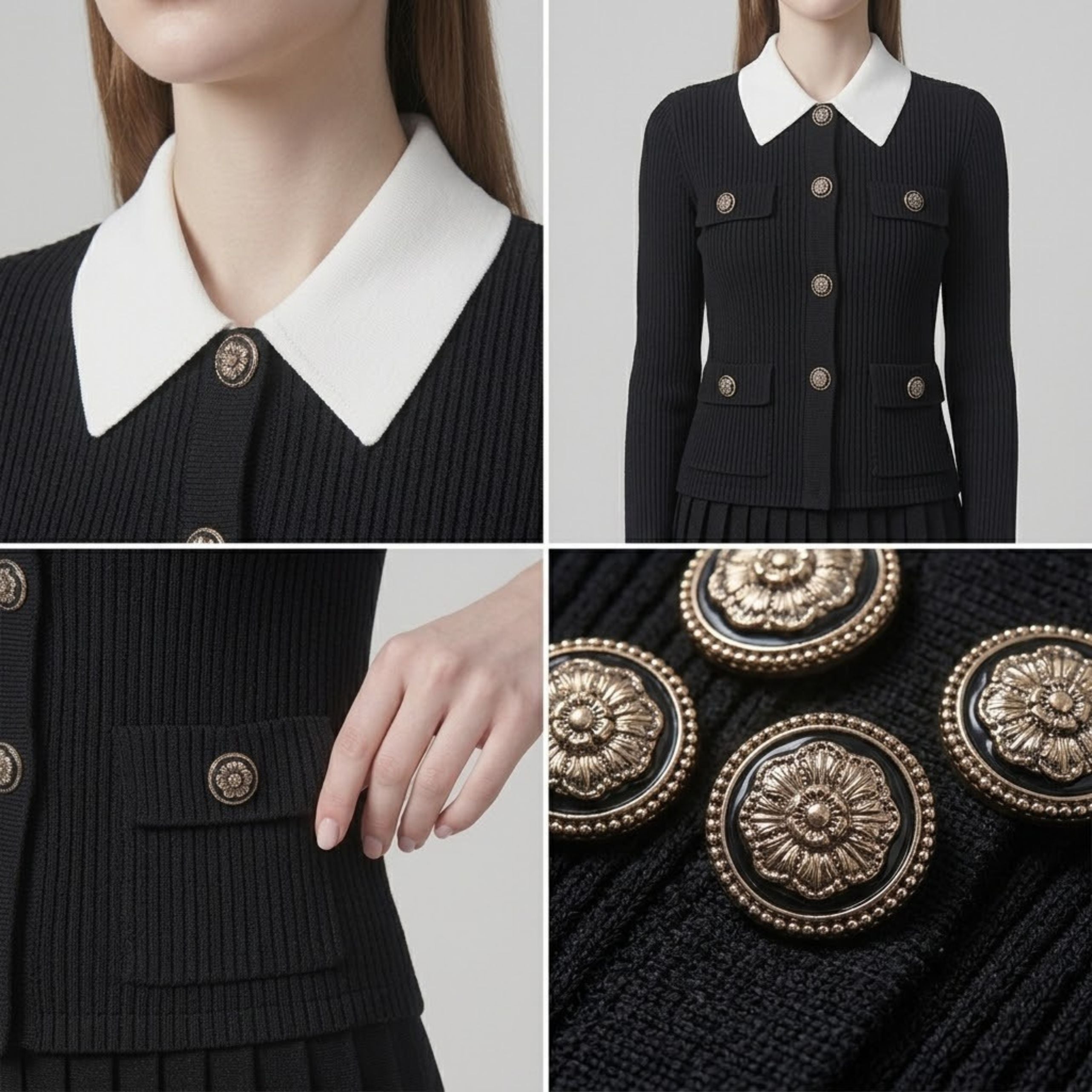 Elegant Heiress Black Short-Sleeve Dress