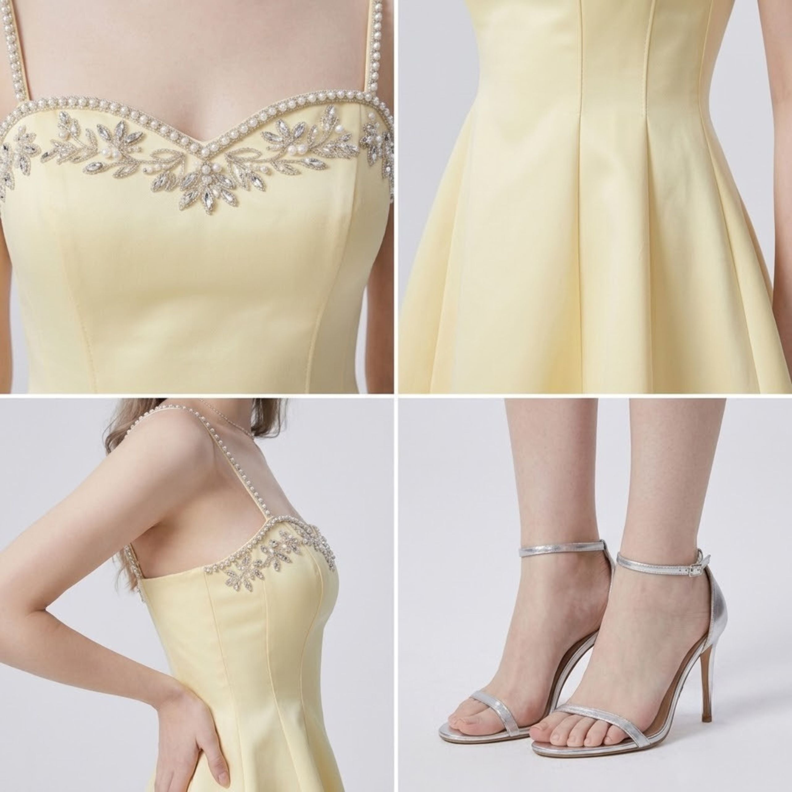 Heavy-Craft Crystal Embellished Cami Dress