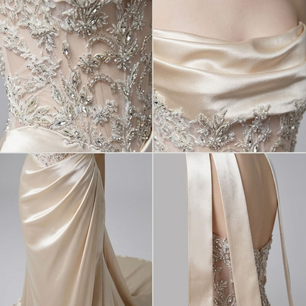 Luxurious Strapless Cinched-Waist Mermaid Dress