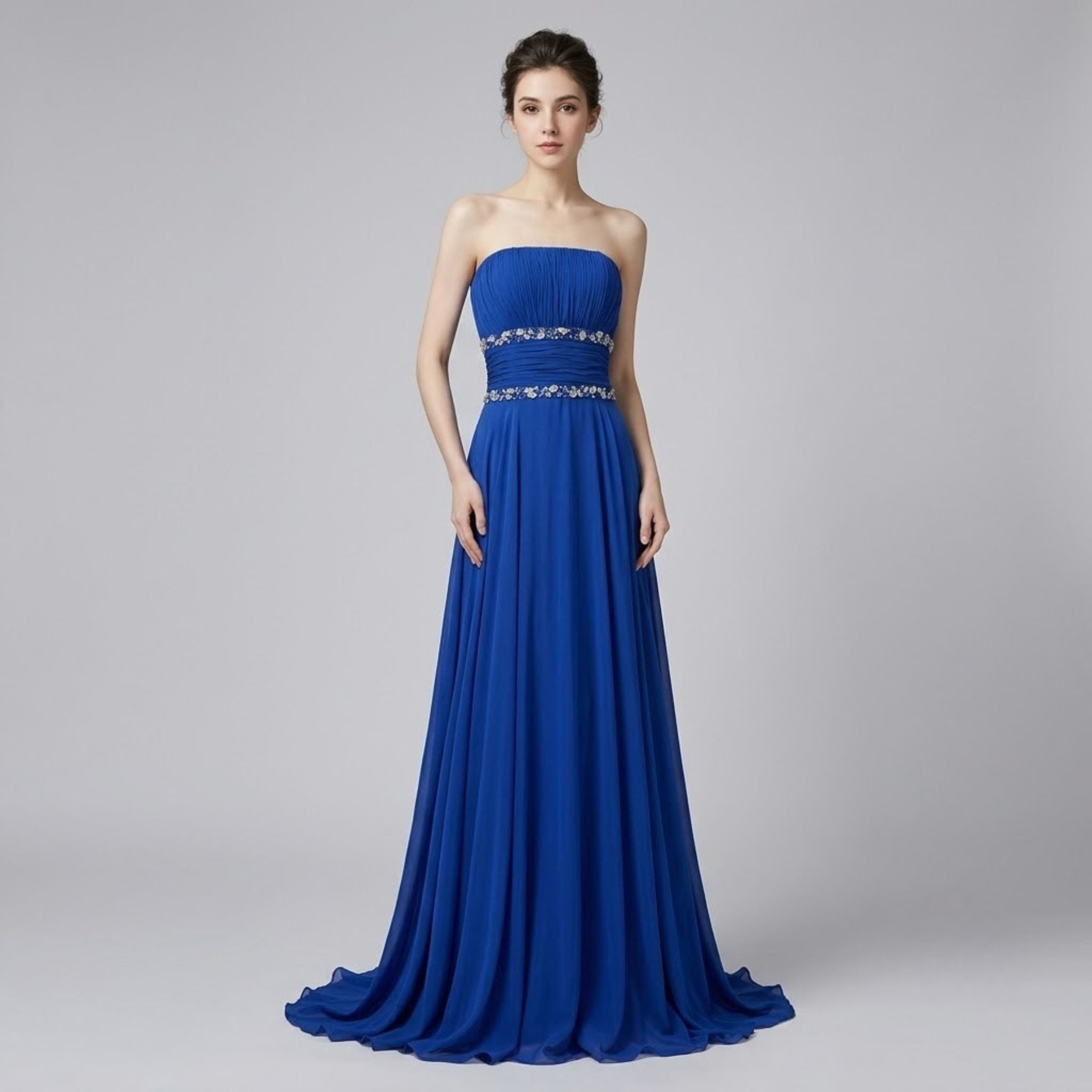 French Strapless Evening Dress