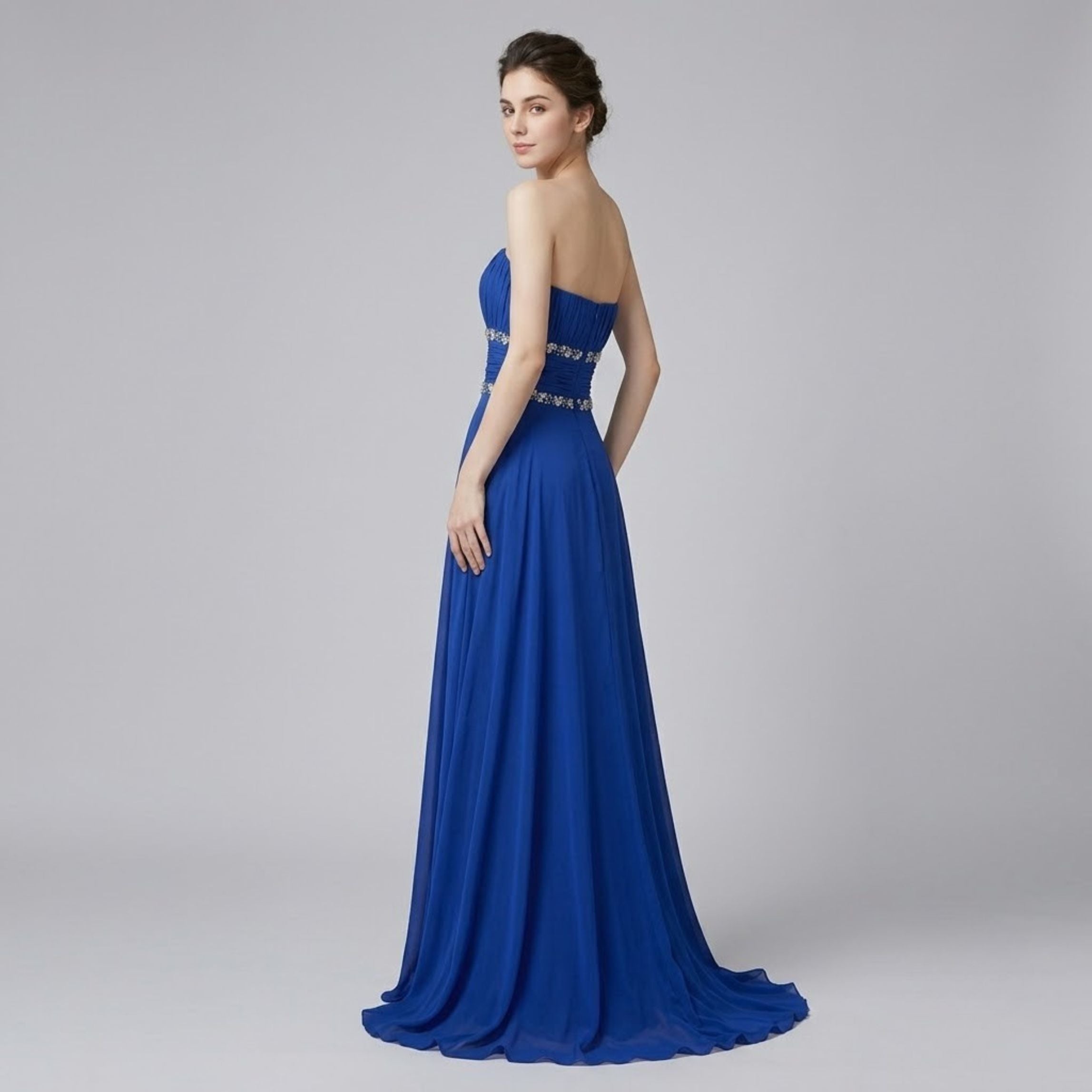 French Strapless Evening Dress