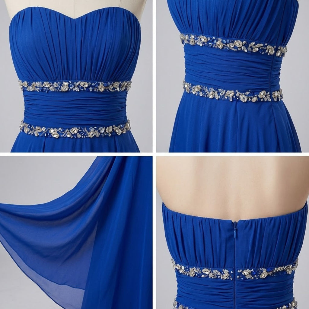 French Strapless Evening Dress