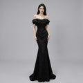 Sparkling Sequin Off-Shoulder Fishtail Evening Dress