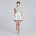 Rhinestone-Embellished Spaghetti Strap Voluminous Princess Dress