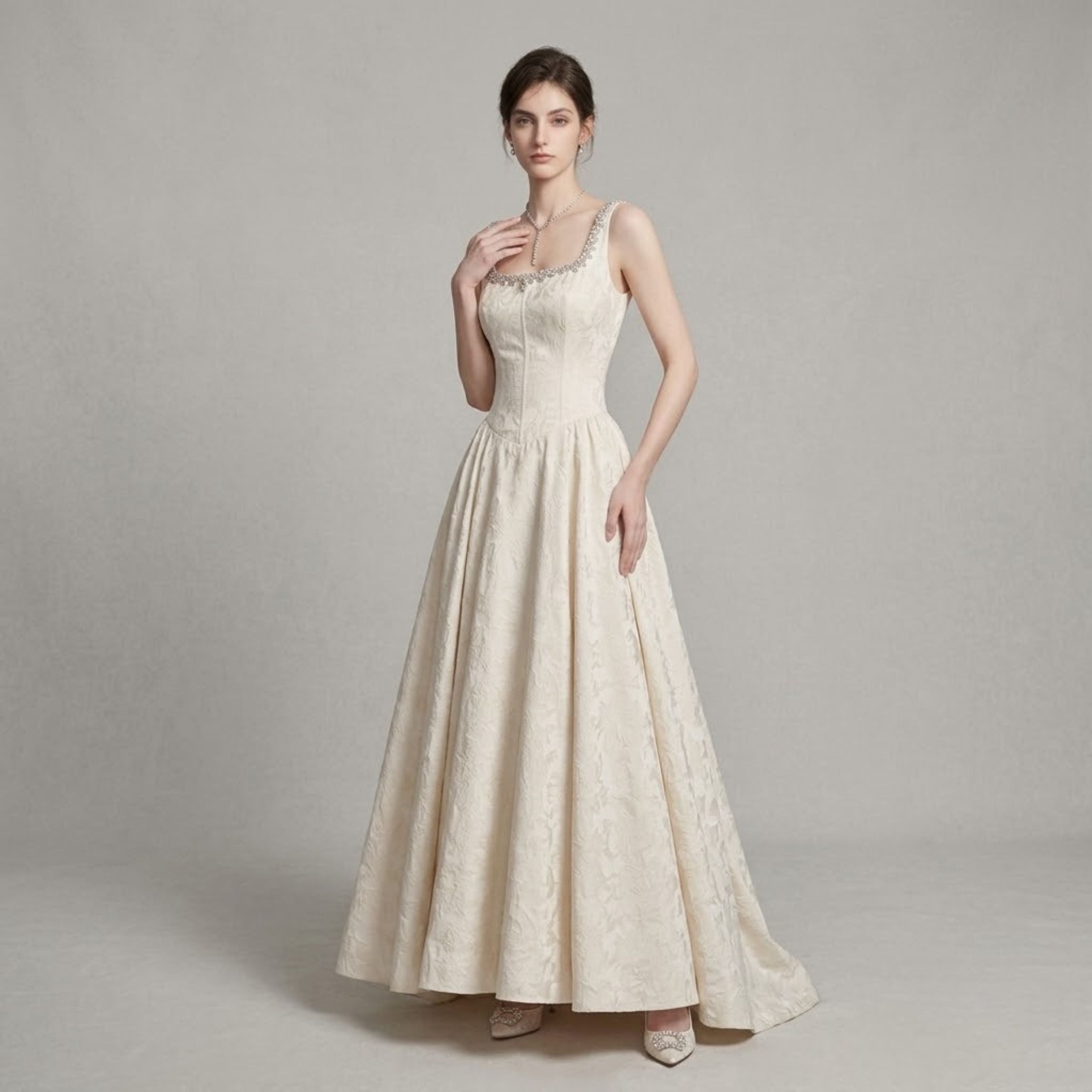Couture Spaghetti Strap Evening Dress