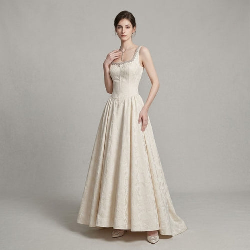 Couture Spaghetti Strap Evening Dress