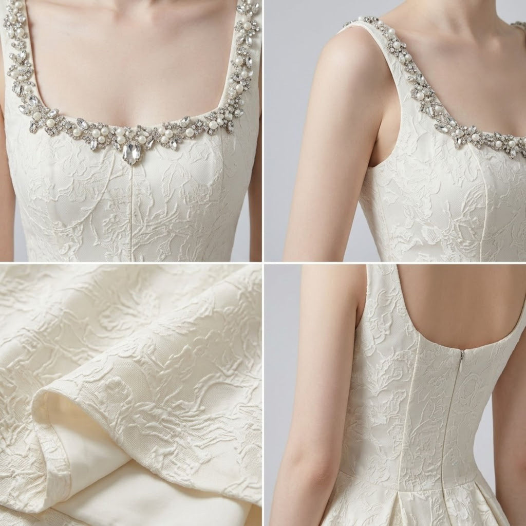 Couture Spaghetti Strap Evening Dress
