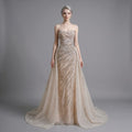 Sophisticated Strapless Bustier Gala Evening Dress