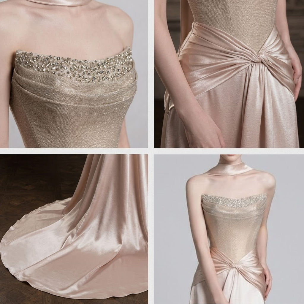Sophisticated Strapless Sequin Bustier Gala Dress
