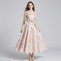 Gilded Jacquard Lustrous Satin Dress