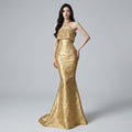 Artisanal Heavy-Embroidered Halter-Neck Trailing Cheongsam Evening Dress
