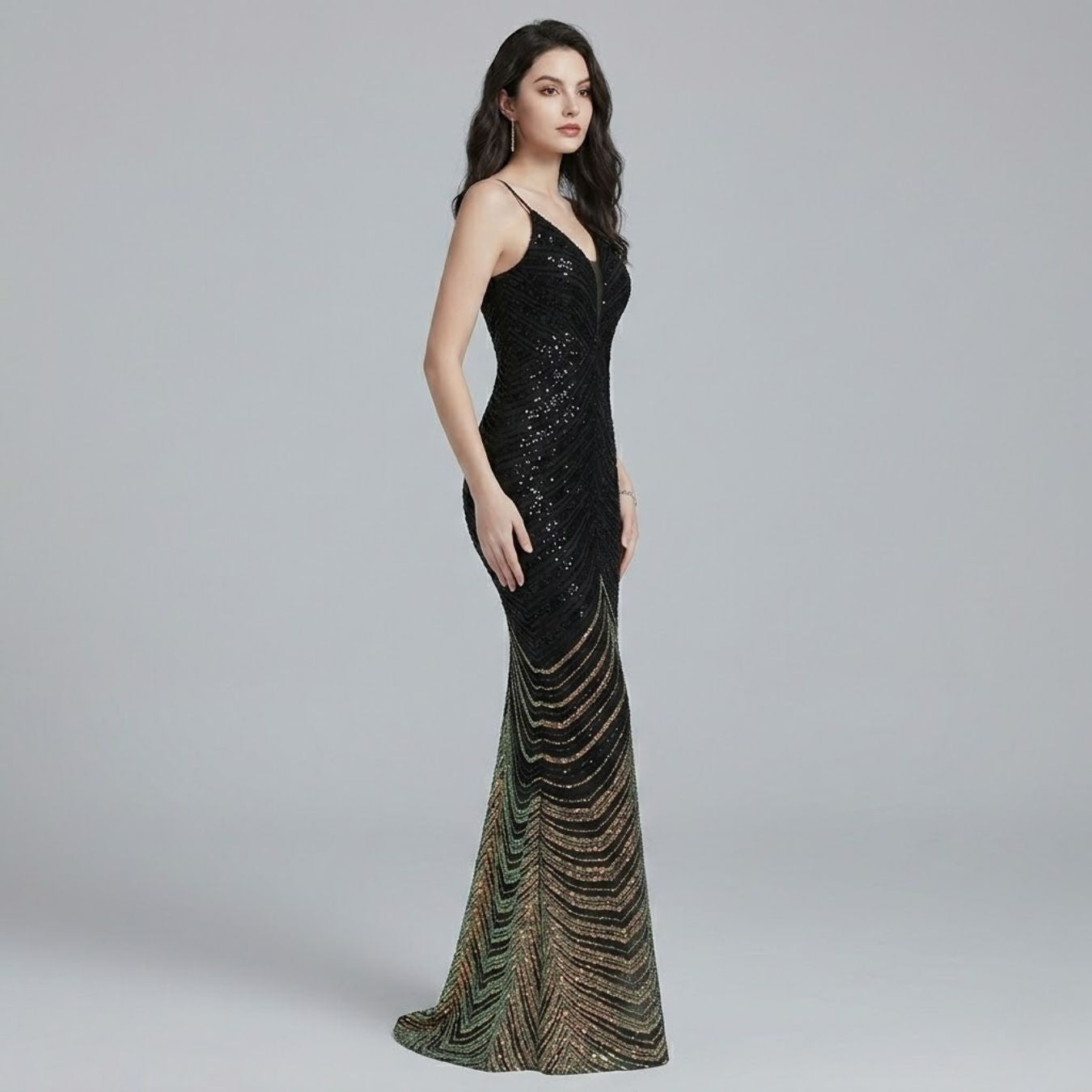 #30061 SUSPENDERS  SEQUINS GOLD WIRE PARTY DRESS