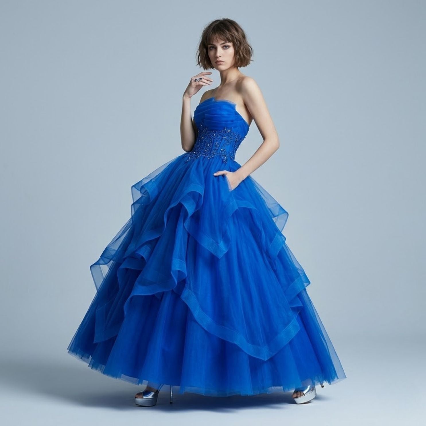 #5178 Off Shoulder Prom Dress