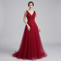 #5300 V-neck tassel evening dress