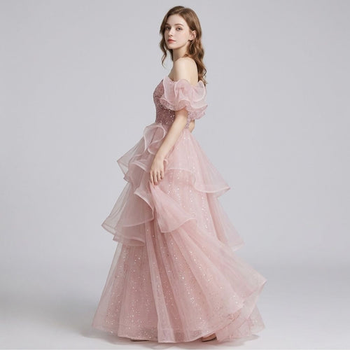 #5415 SEQUIN ONE SHOULDER EVENING DRESS