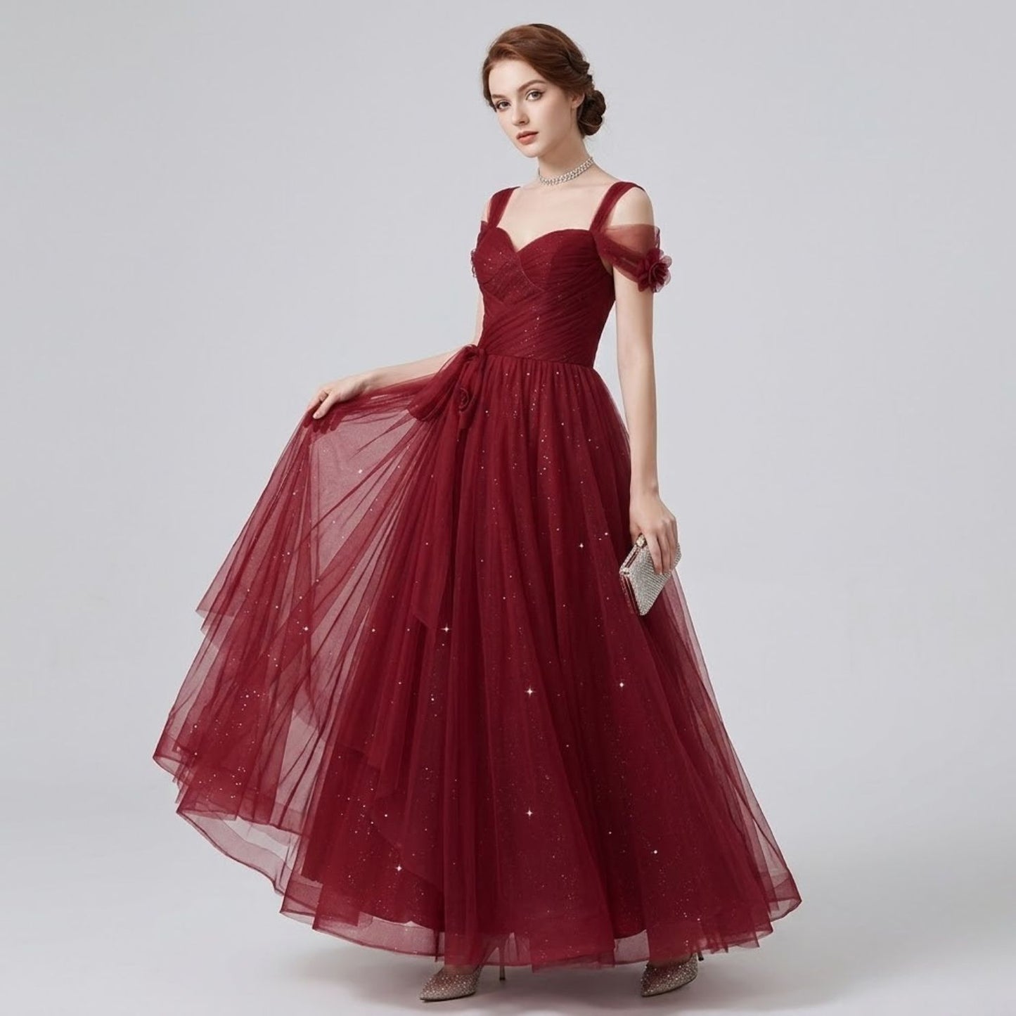 #7292 STRAP EVENING DRESSES