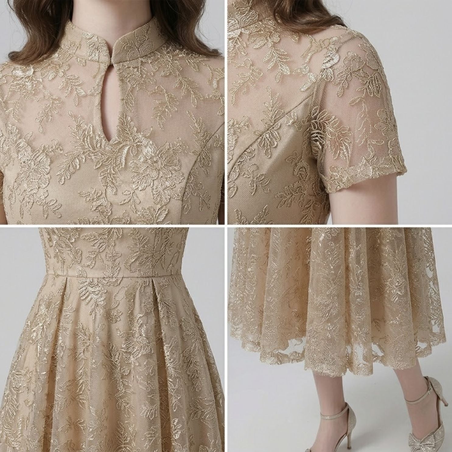 #7294 EMBROIDERY EVENING DRESS