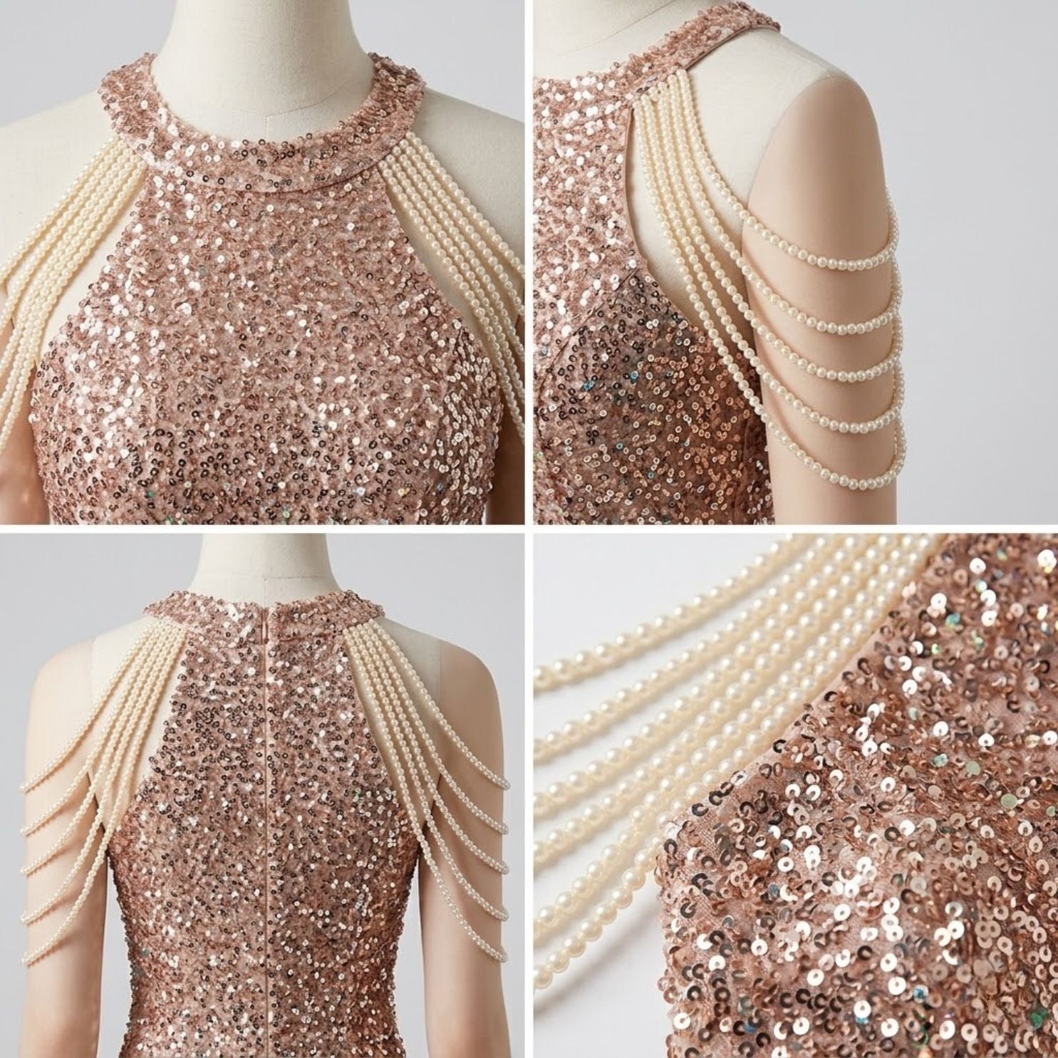 #7609 SEQUINS EVENING DRESS