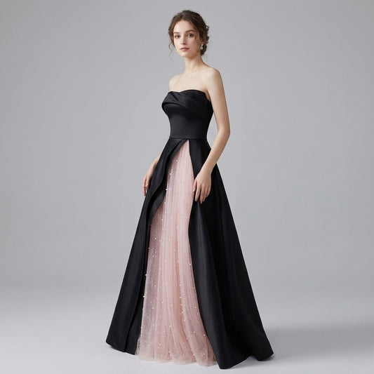 #7743 BANDEAU EVENING DRESS