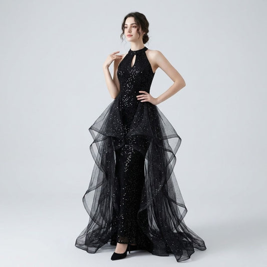 #7748 HALTERNECK PROM DRESS