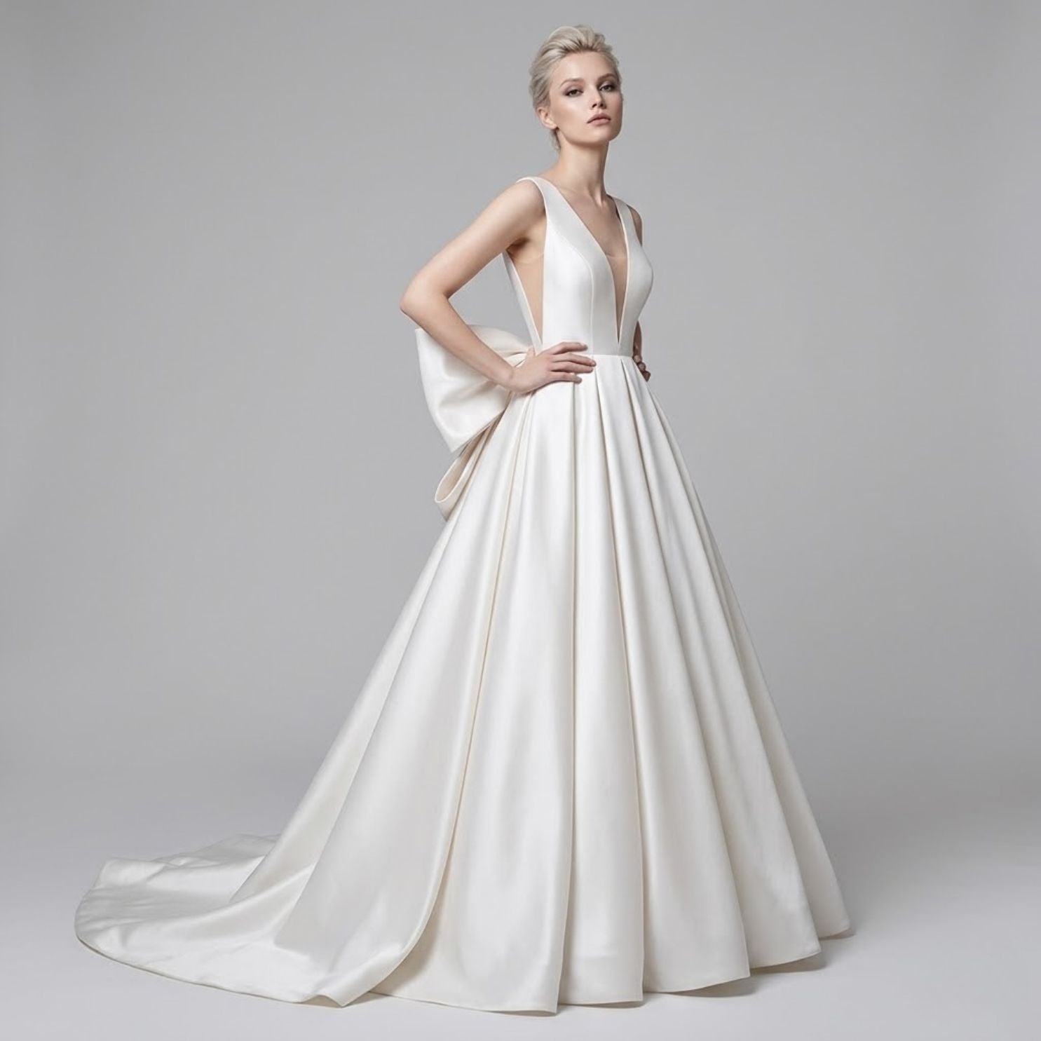 #7749 BOW EVENING DRESS