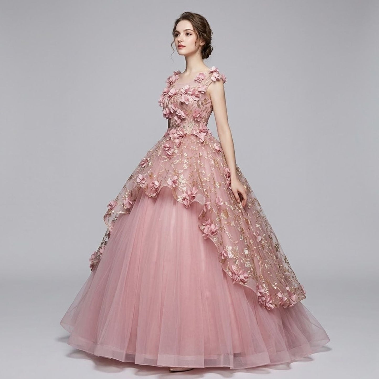 #7764 EMBROIDERY EVENING PROM DRESS
